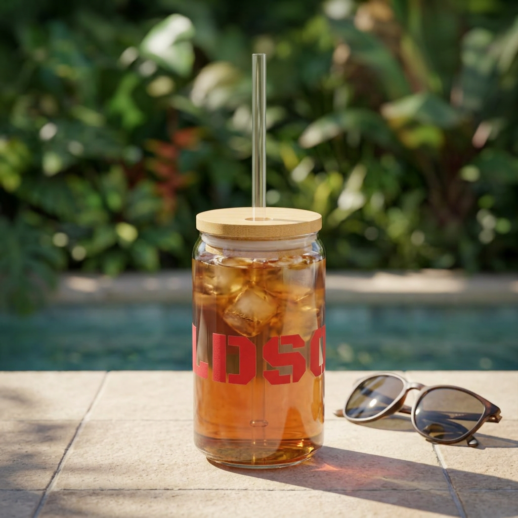 BOLDSOUL 16oz Sipper Glass — Unique Drinkware Gift with Bamboo Lid