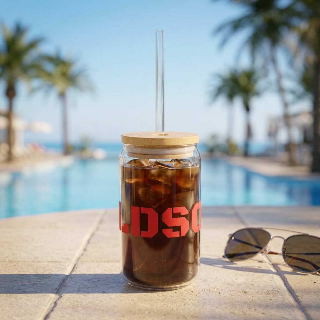 BOLDSOUL 16oz Sipper Glass — Unique Drinkware Gift with Bamboo Lid